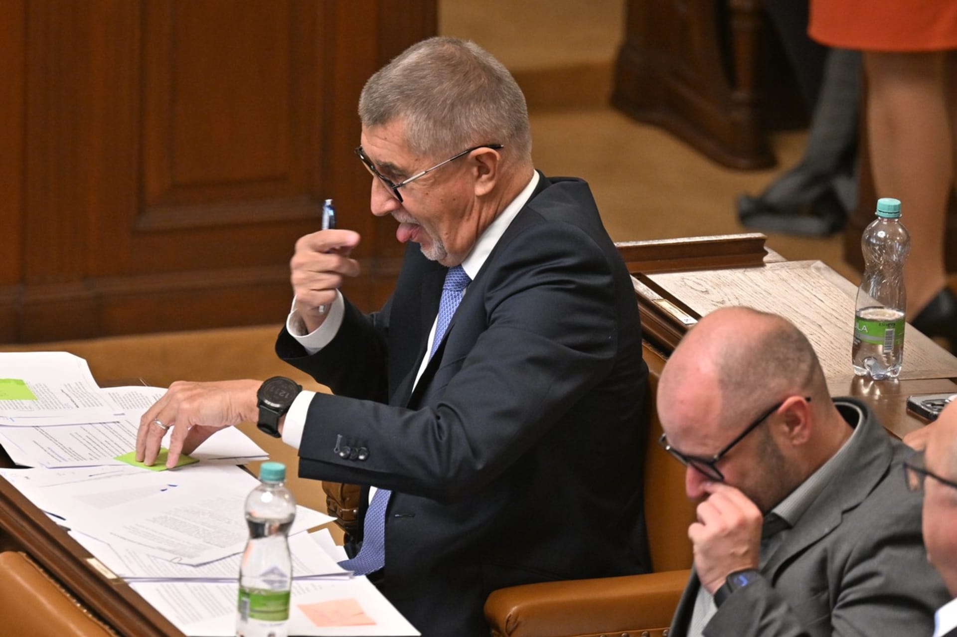 Expremiér Andrej Babiš (ANO) na mimořádné schůzi Sněmovny (8. 6. 2023)