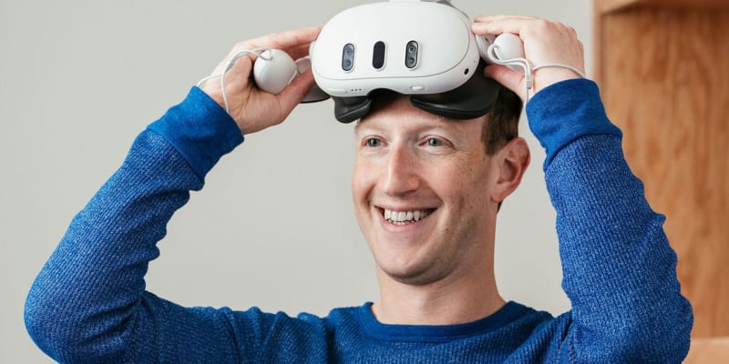 Mark Zuckerberg s brýlemi Meta Quest 3