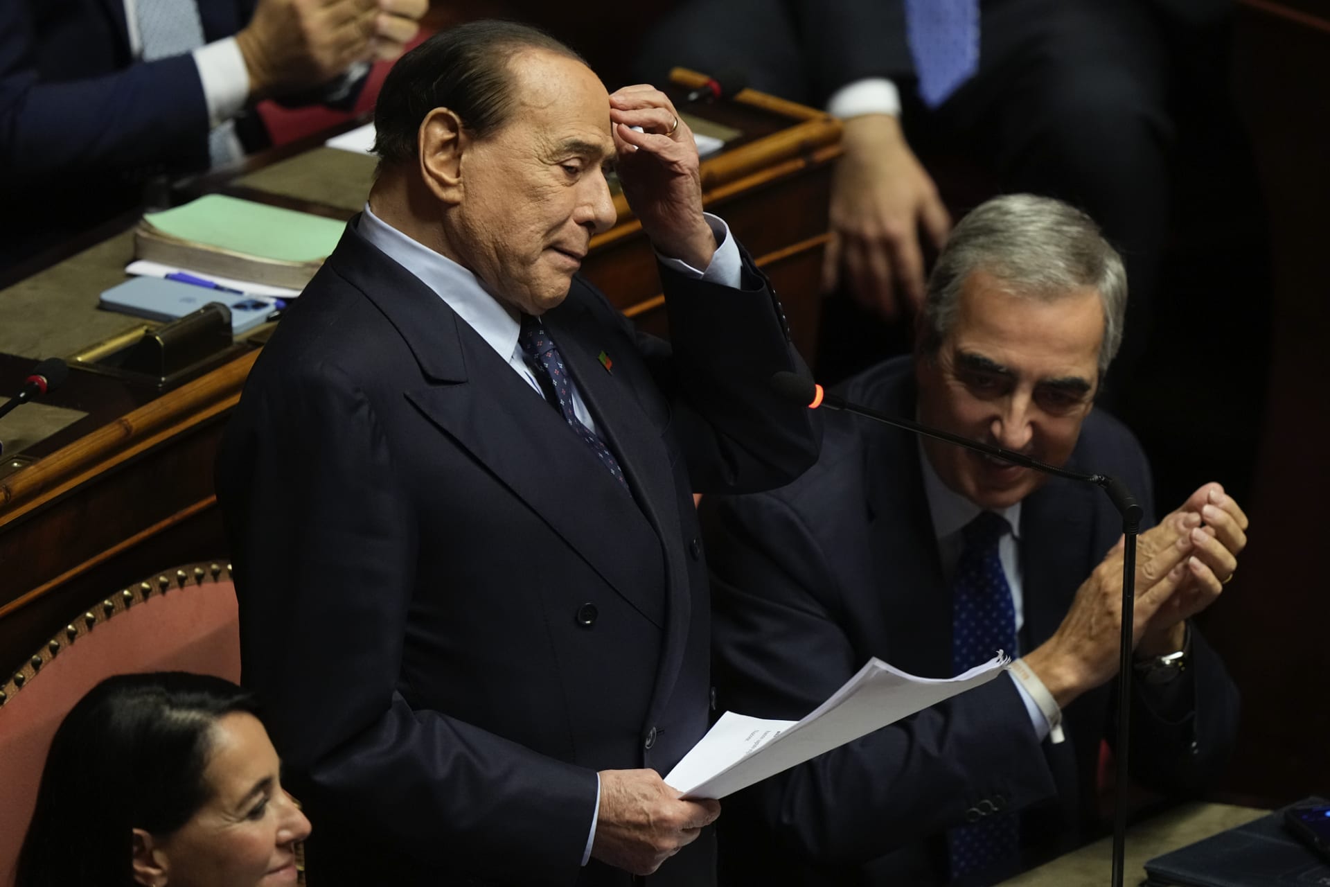 Silvio Berlusconi v italském Senátu (říjen 2022)