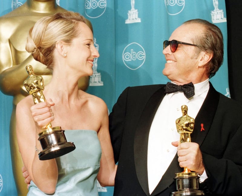 Helen Hunt a Jack Nicholsen poté, co vyhráli Oscary.