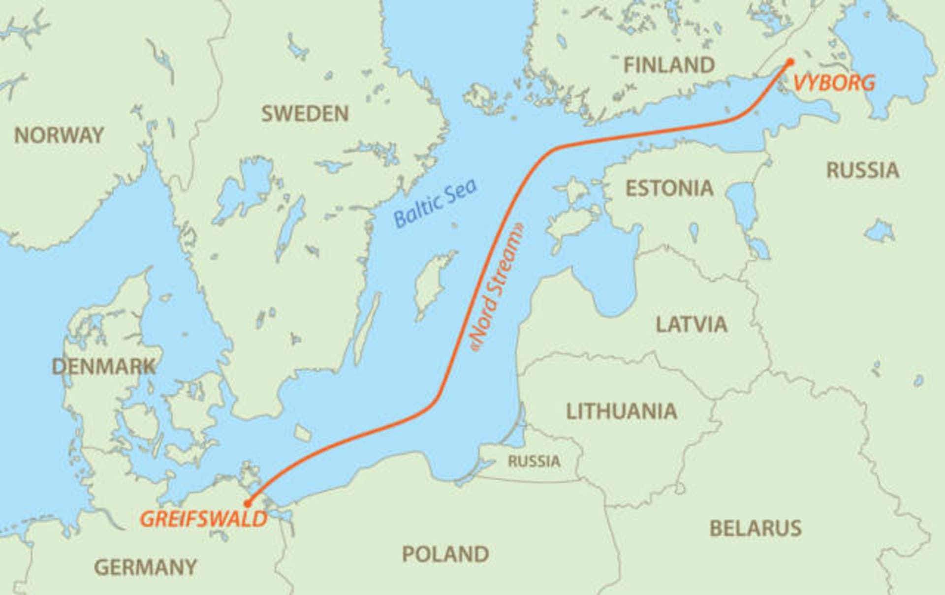 Nord Stream 2 - mapa