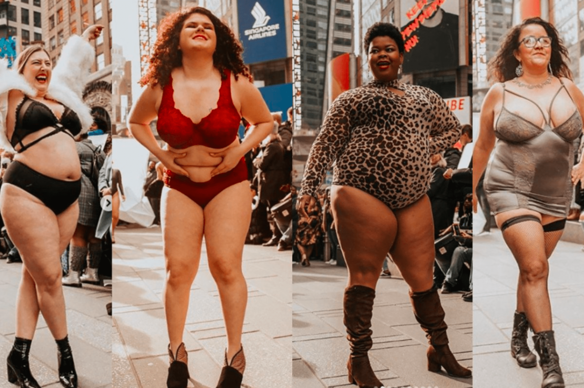 Ženy demonstrují před obchodem Victoria's Secret