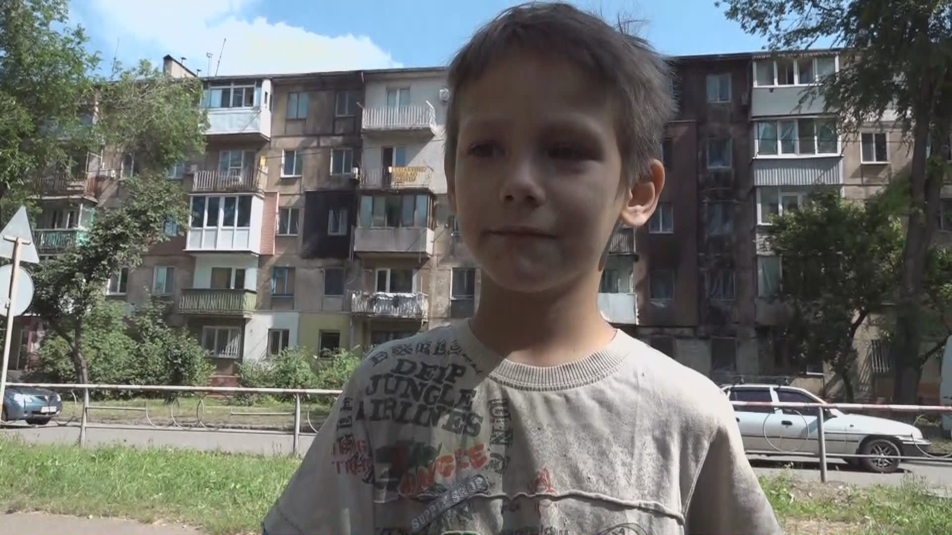 Sedmiletý Ukrajinec promluvil o ostřelování města Kryvyj Rih.