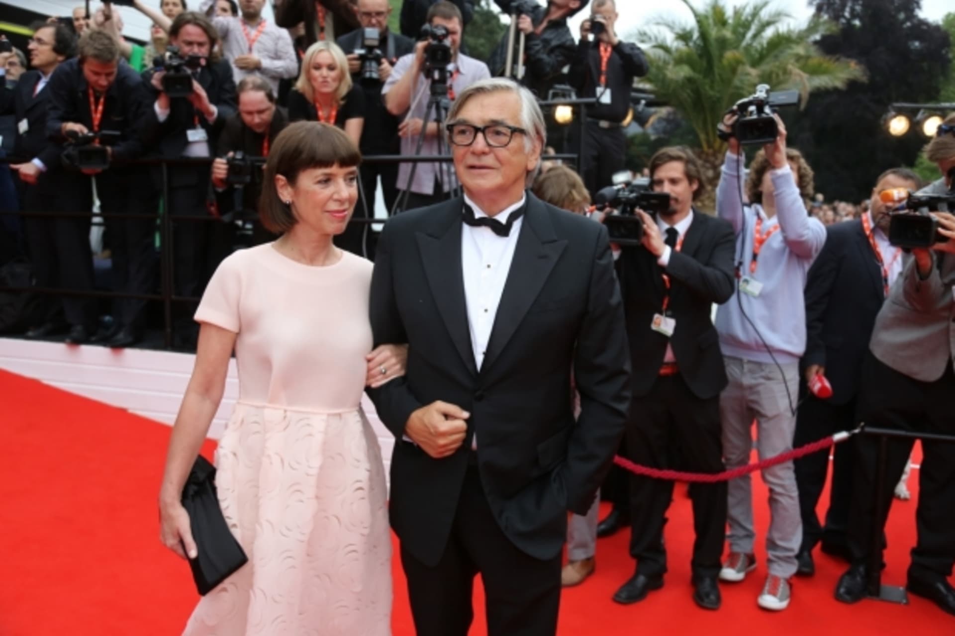 Jiří Bartoška s milovanou manželkou Andreou na filmovém festivalu v Karlových Varech. 