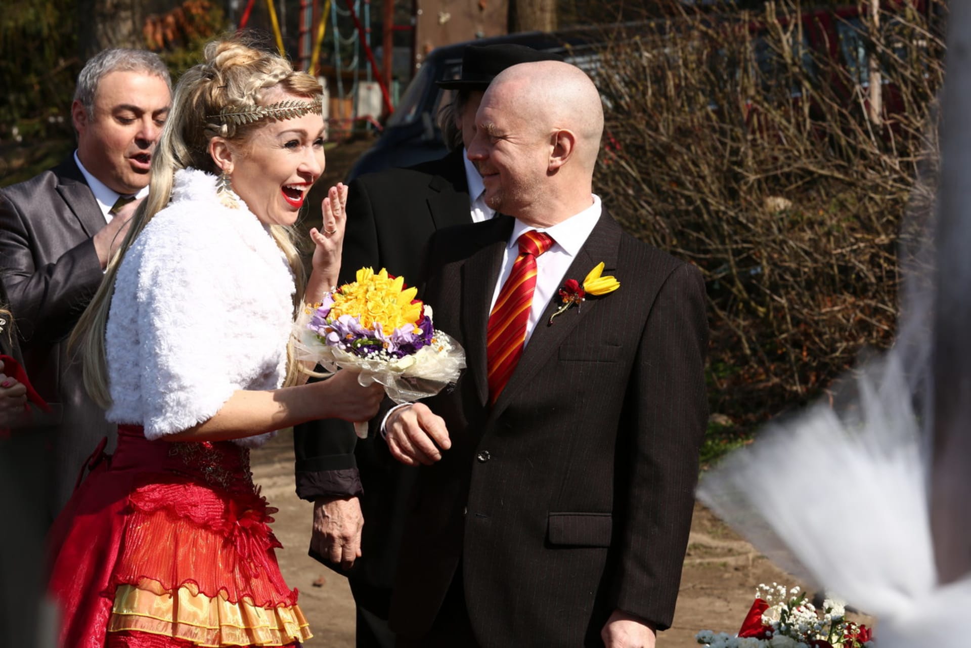 Milenka s Radim během svatebního obřadu