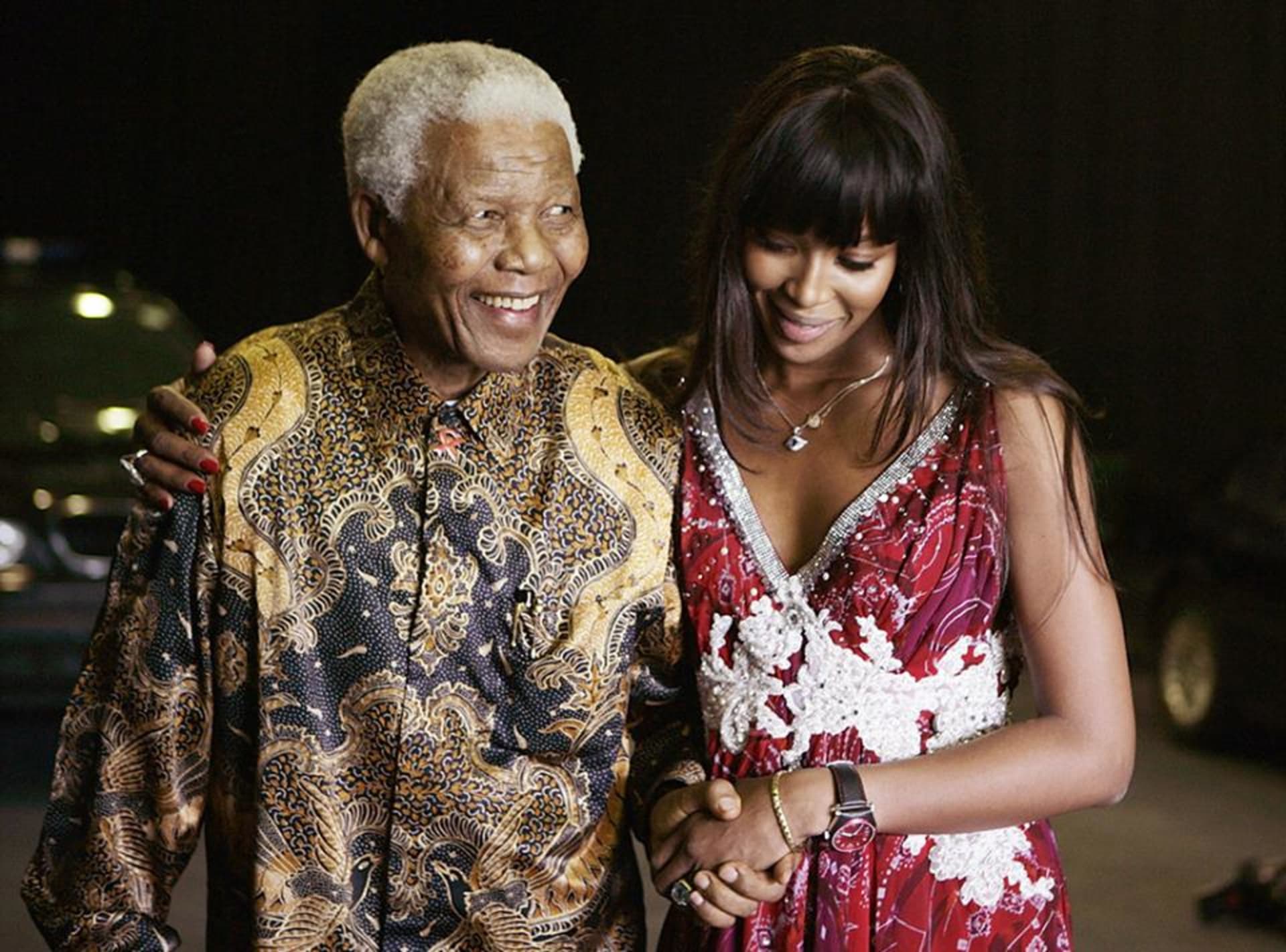 Topmodelka Naomi Campbell a Nelson Mandela
