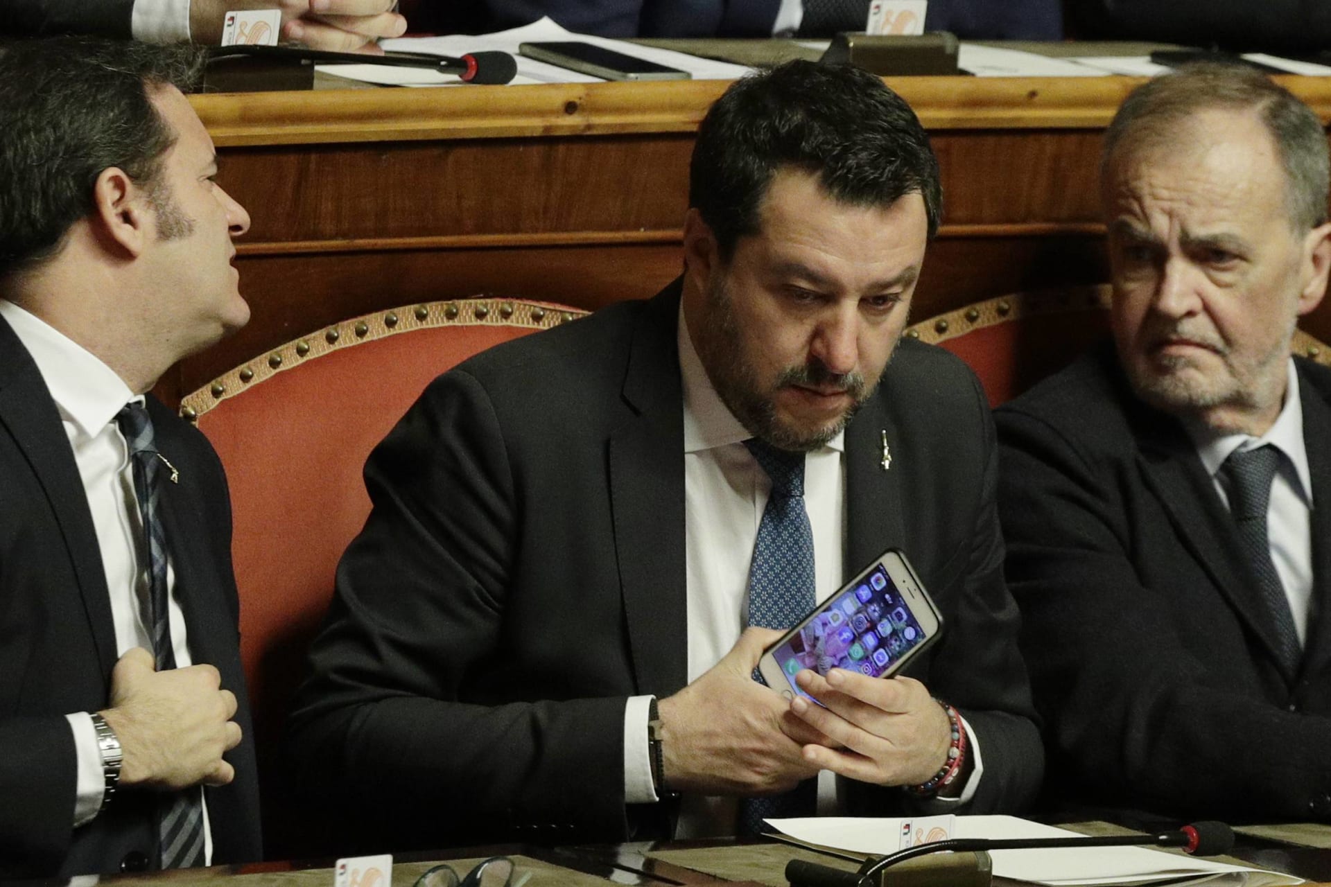 Matteo Salvini, čeká na rozhodnutí Senátu