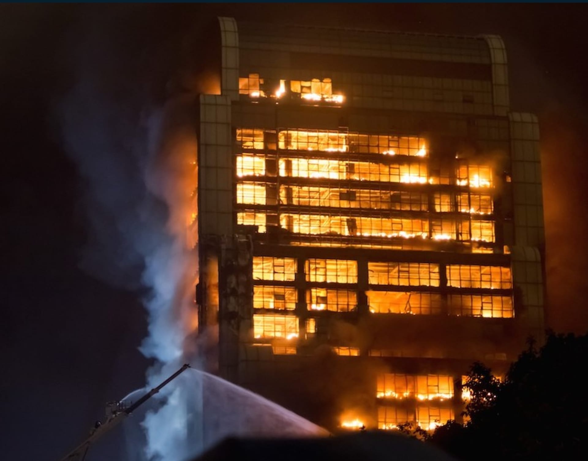 Požár hotelu ve městě Harbin
