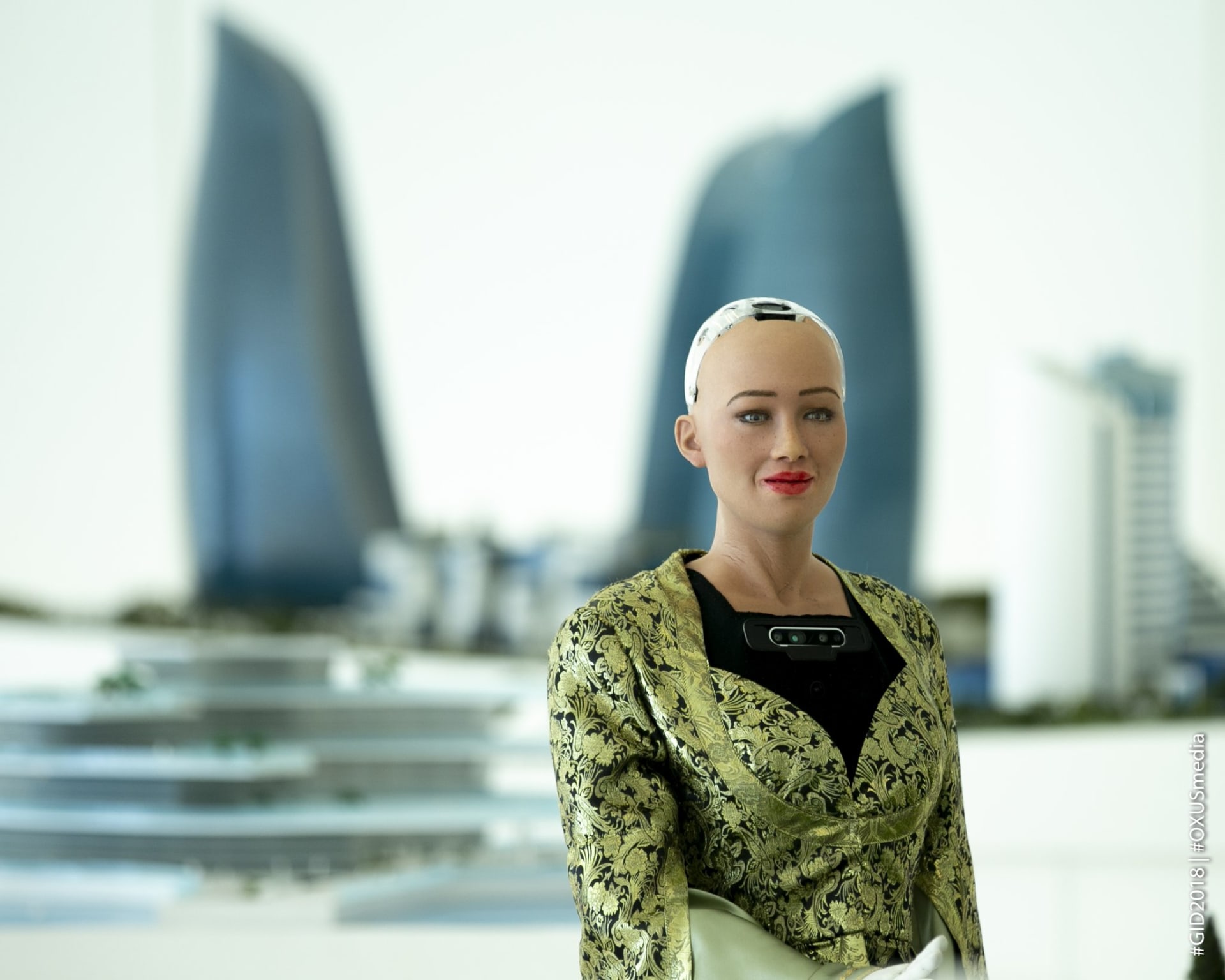robot Sophia s realistickým lidským vzhledem