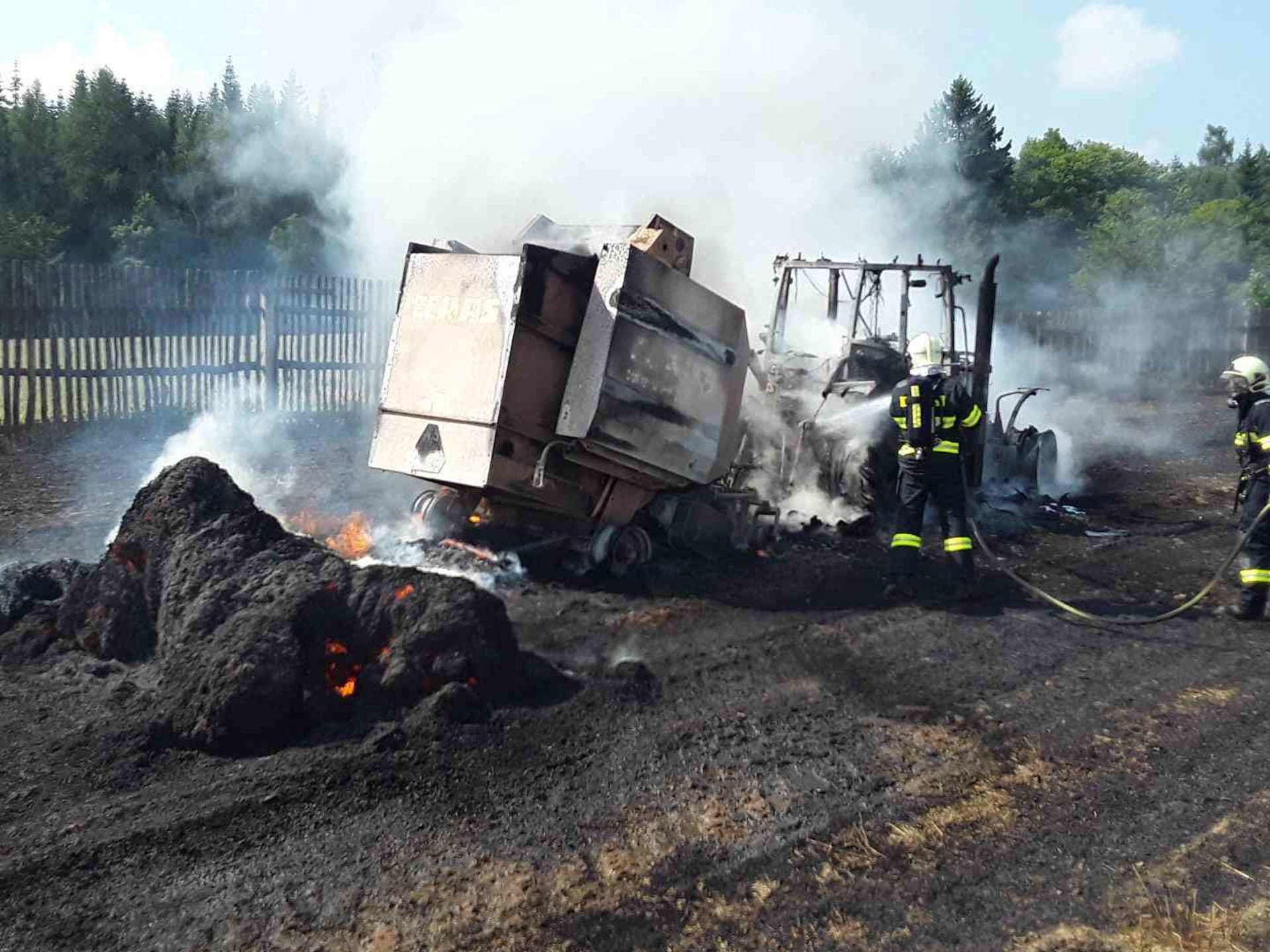 Na traktoru vznikla škoda přibližně 4 miliony korun