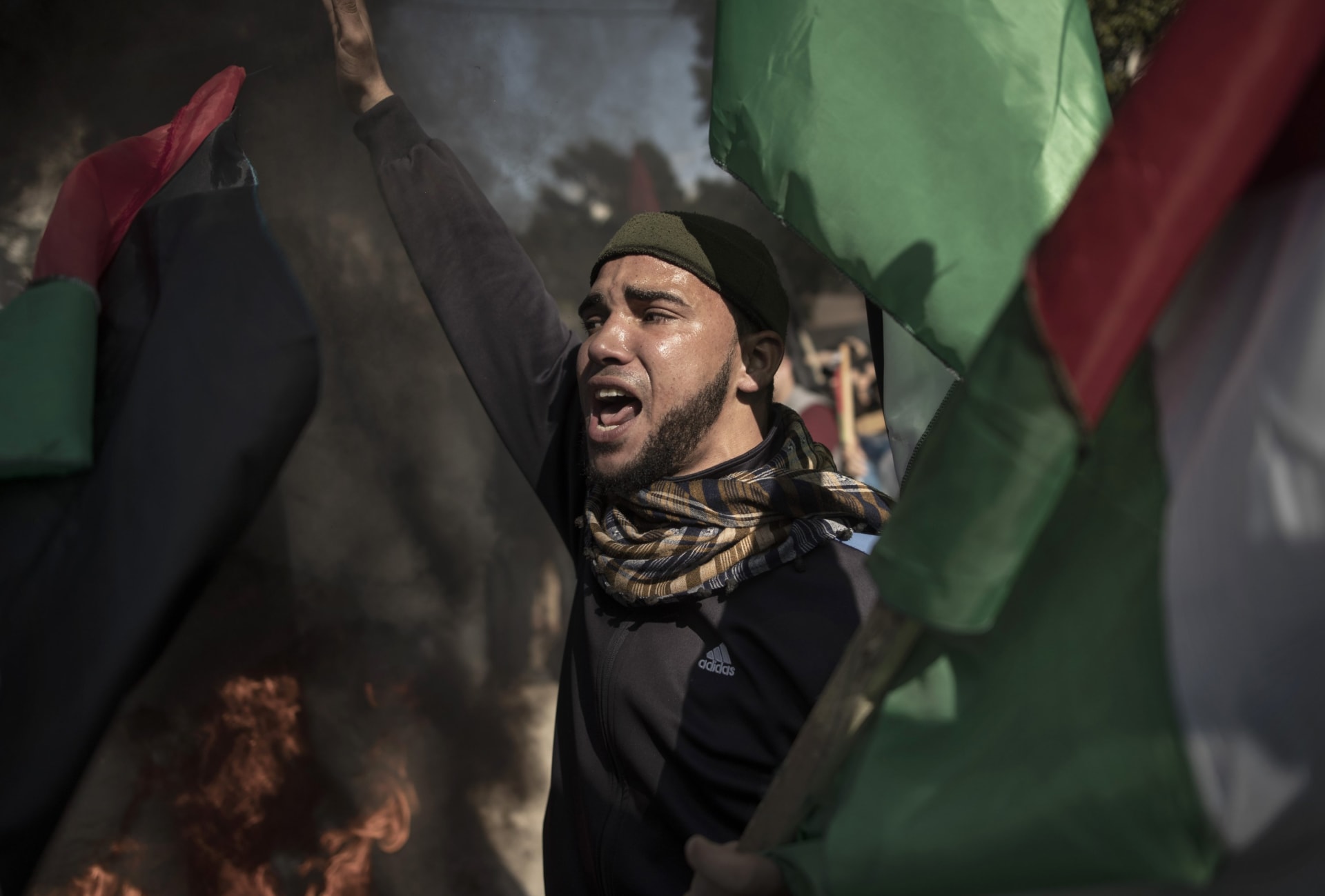 Palestinci dnes protestovali proti chystanému mírovému plánu Donalda Trumpa