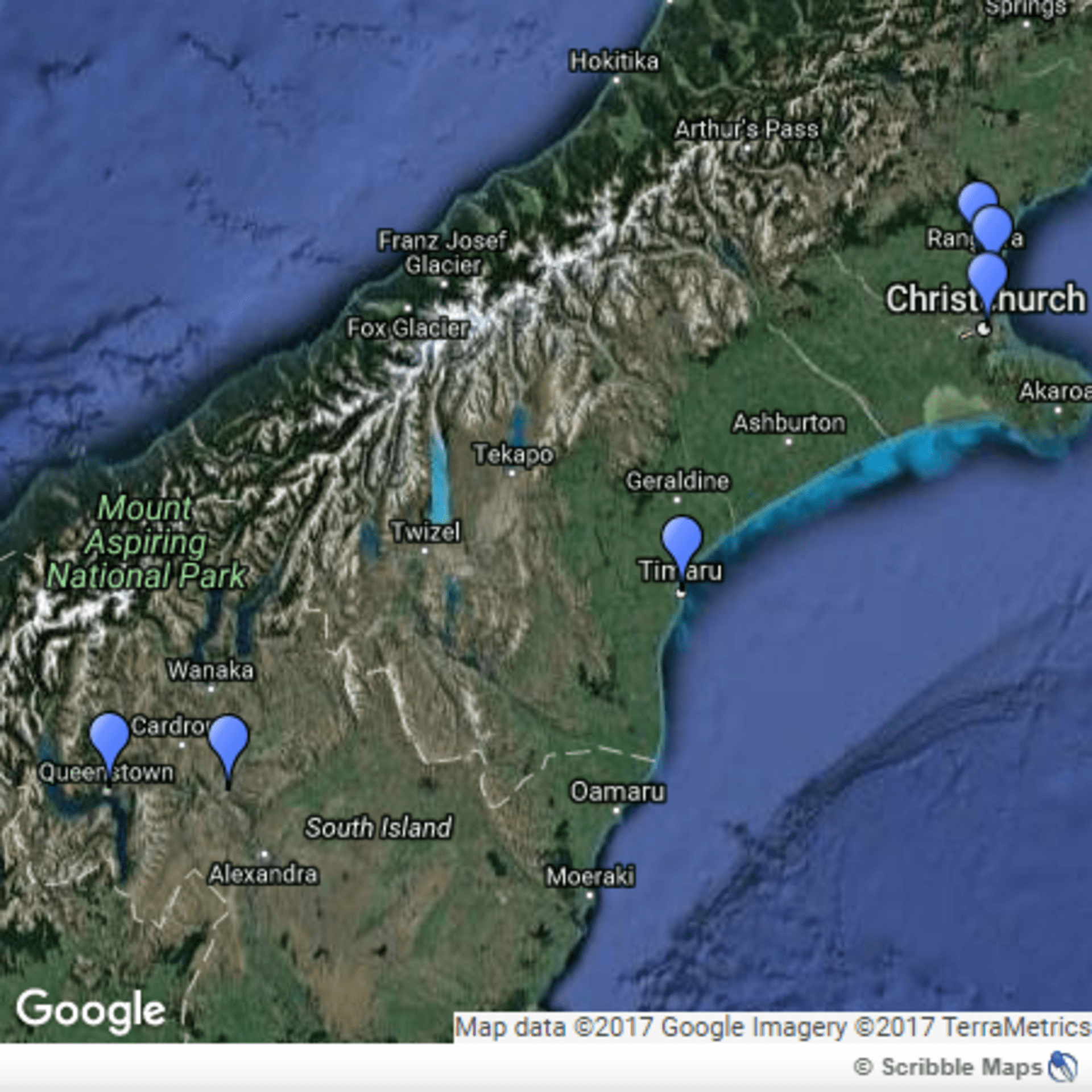 Mapička mé cesty, Nový Zéland