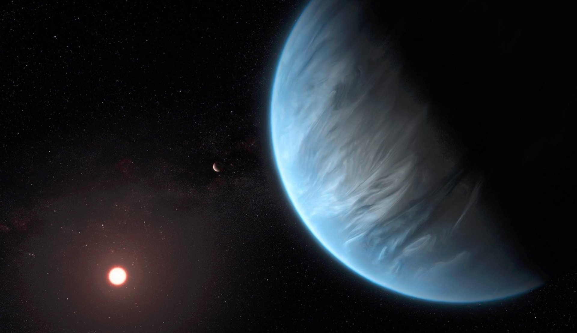 Planeta K2-18b s vodou v atmosféře