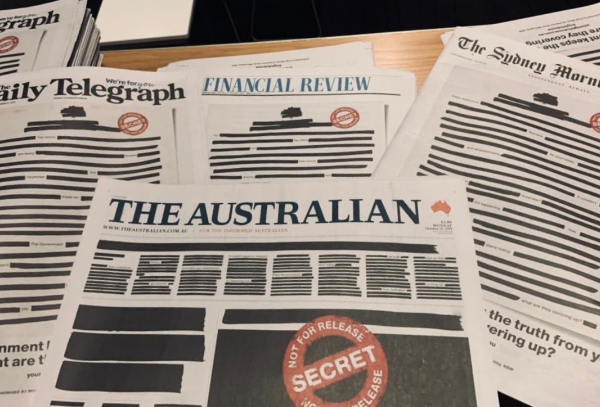 Australské noviny bojují proti cenzuře a zadržování informací