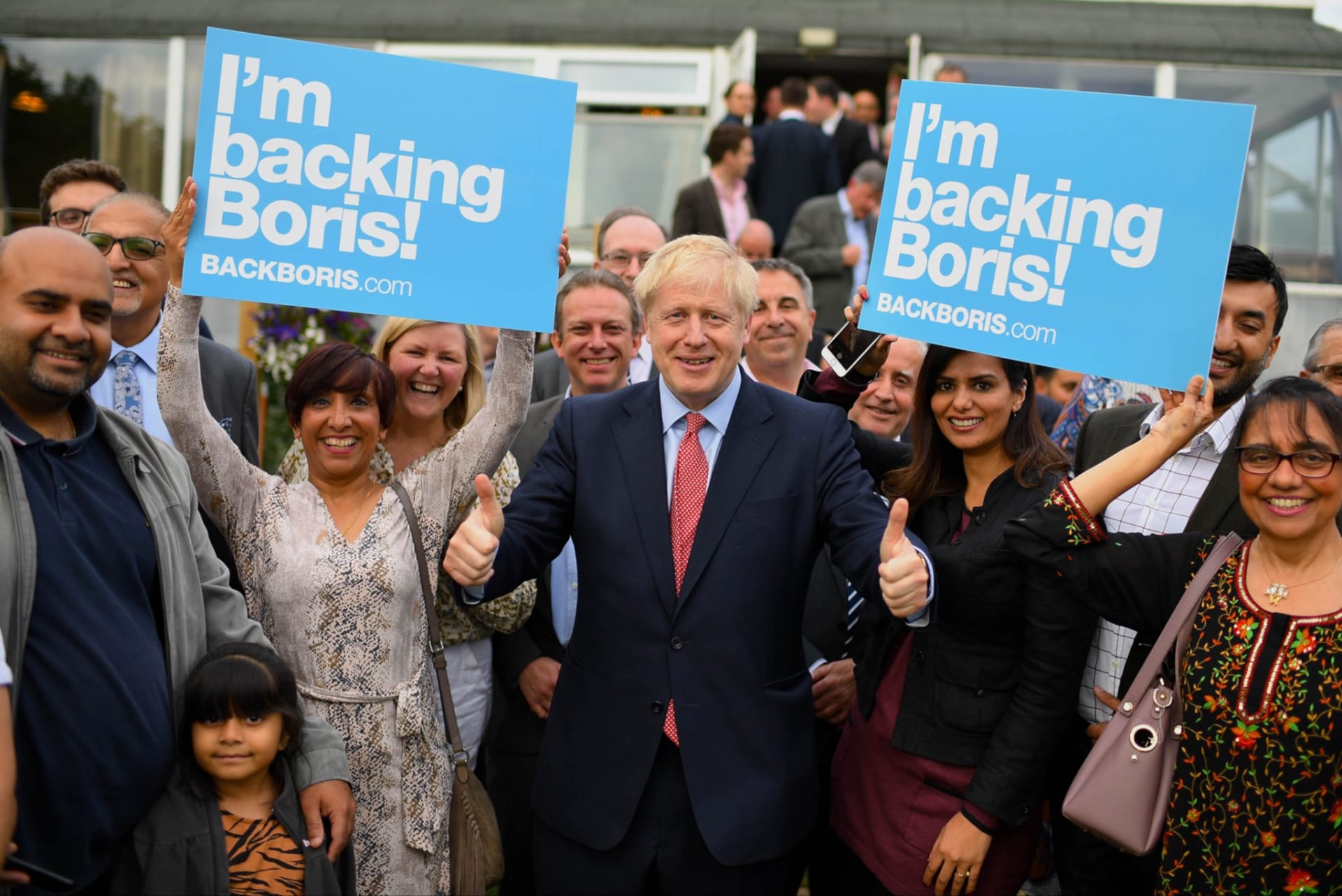 Boris Johnson se svými příznivci
