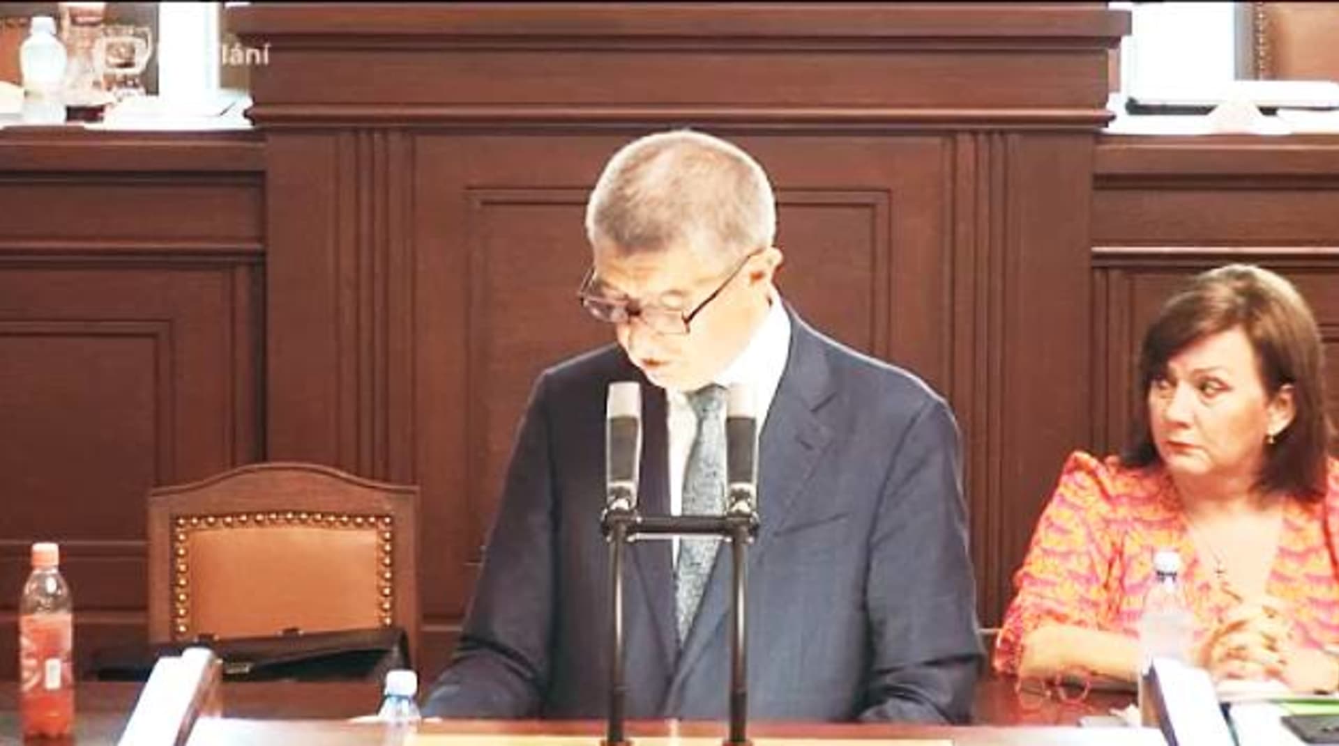 Andrej Babiš jednání Sněmovny o nedůvěře vlády