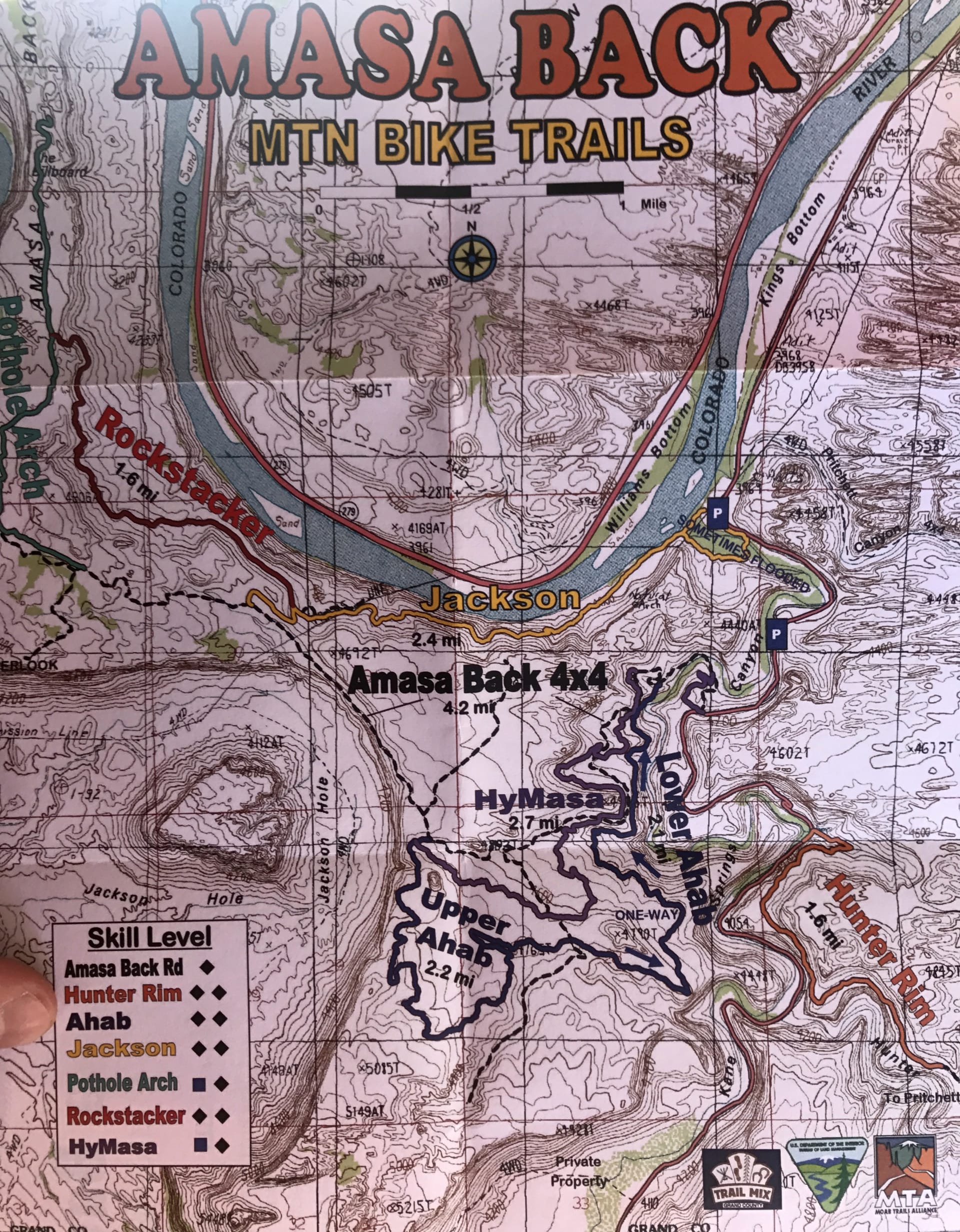 Moab – mapa oblasti Amasa Back. USA