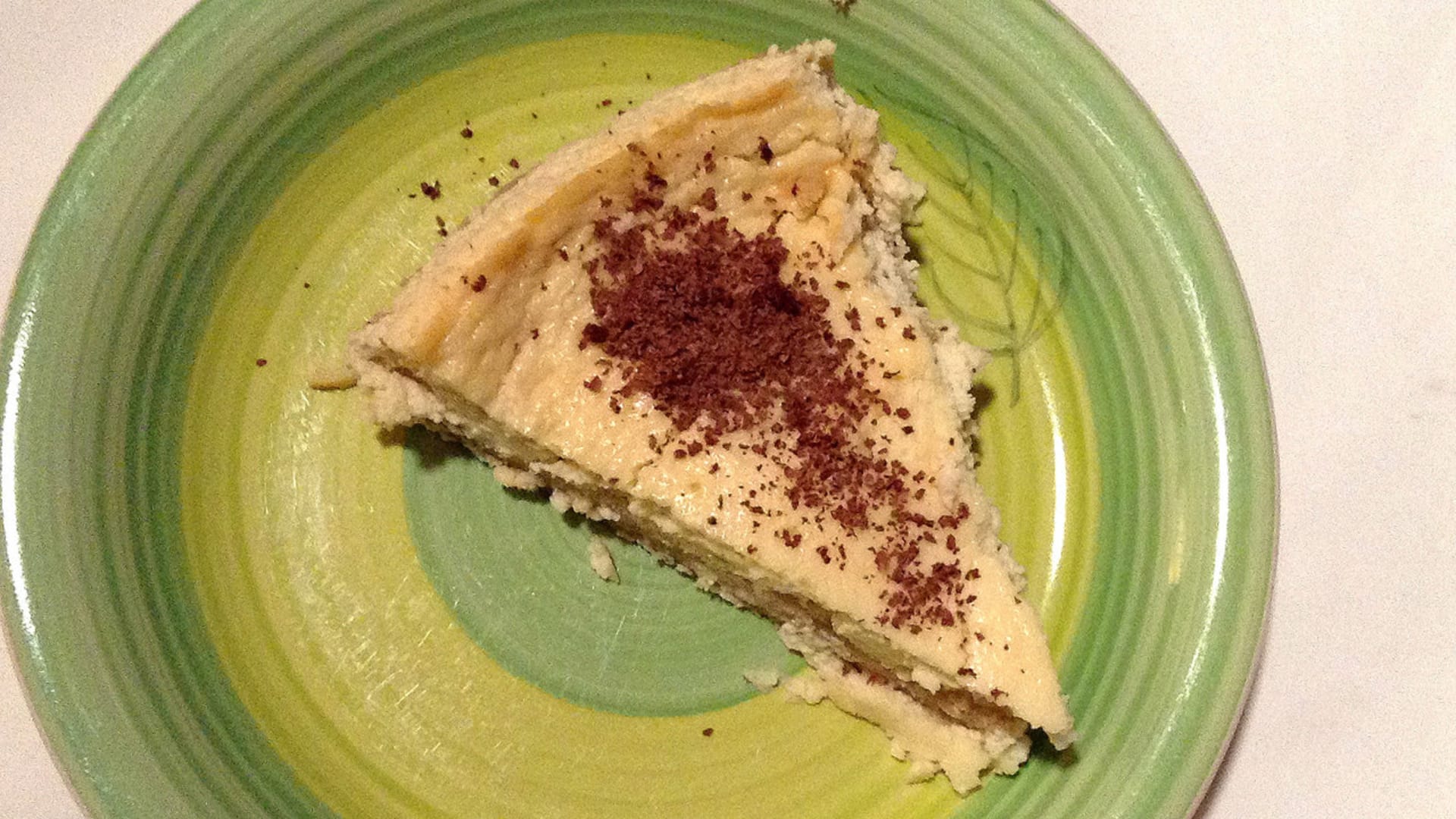 Limetkový cheesecake s čokoládovým posypem