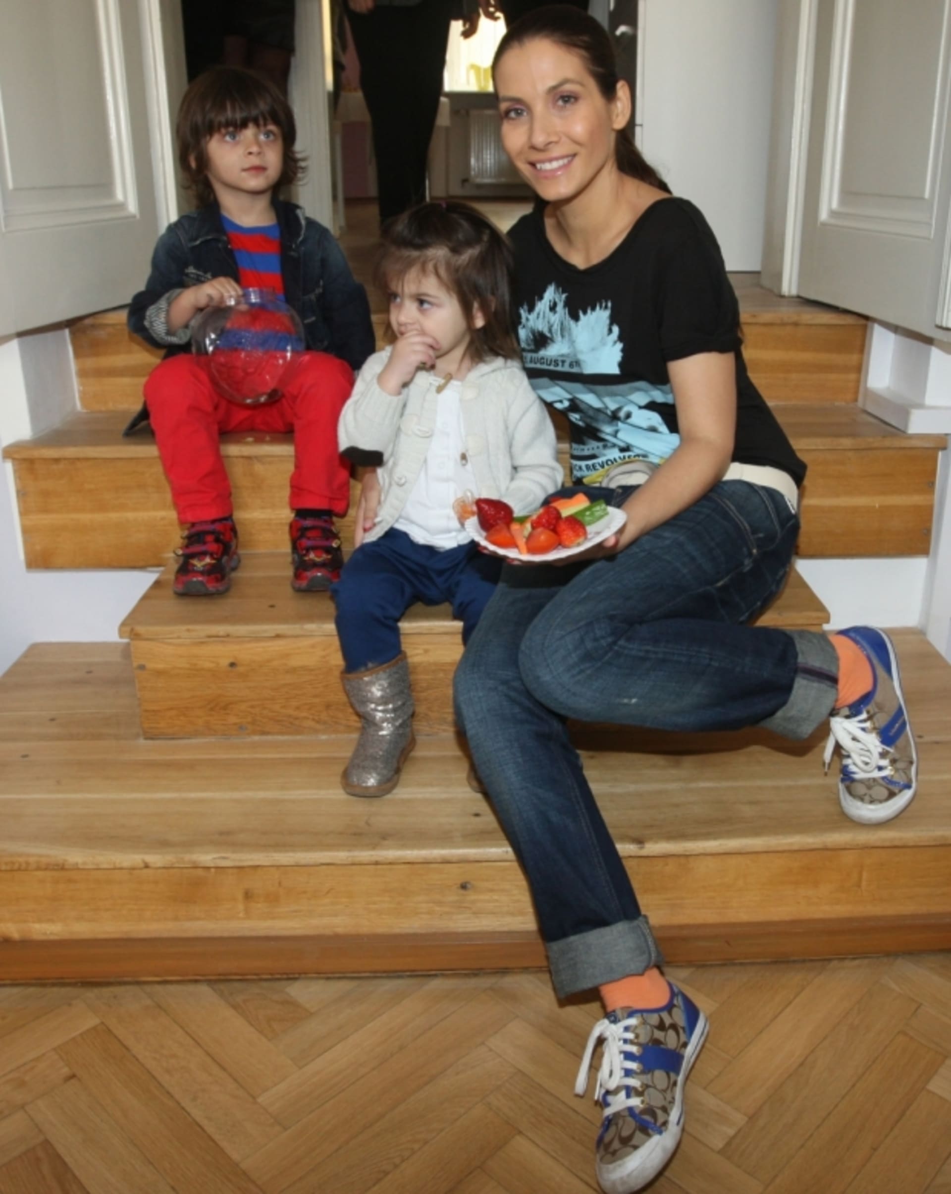 Eva Decastelo a její děti Zuzana a Michal