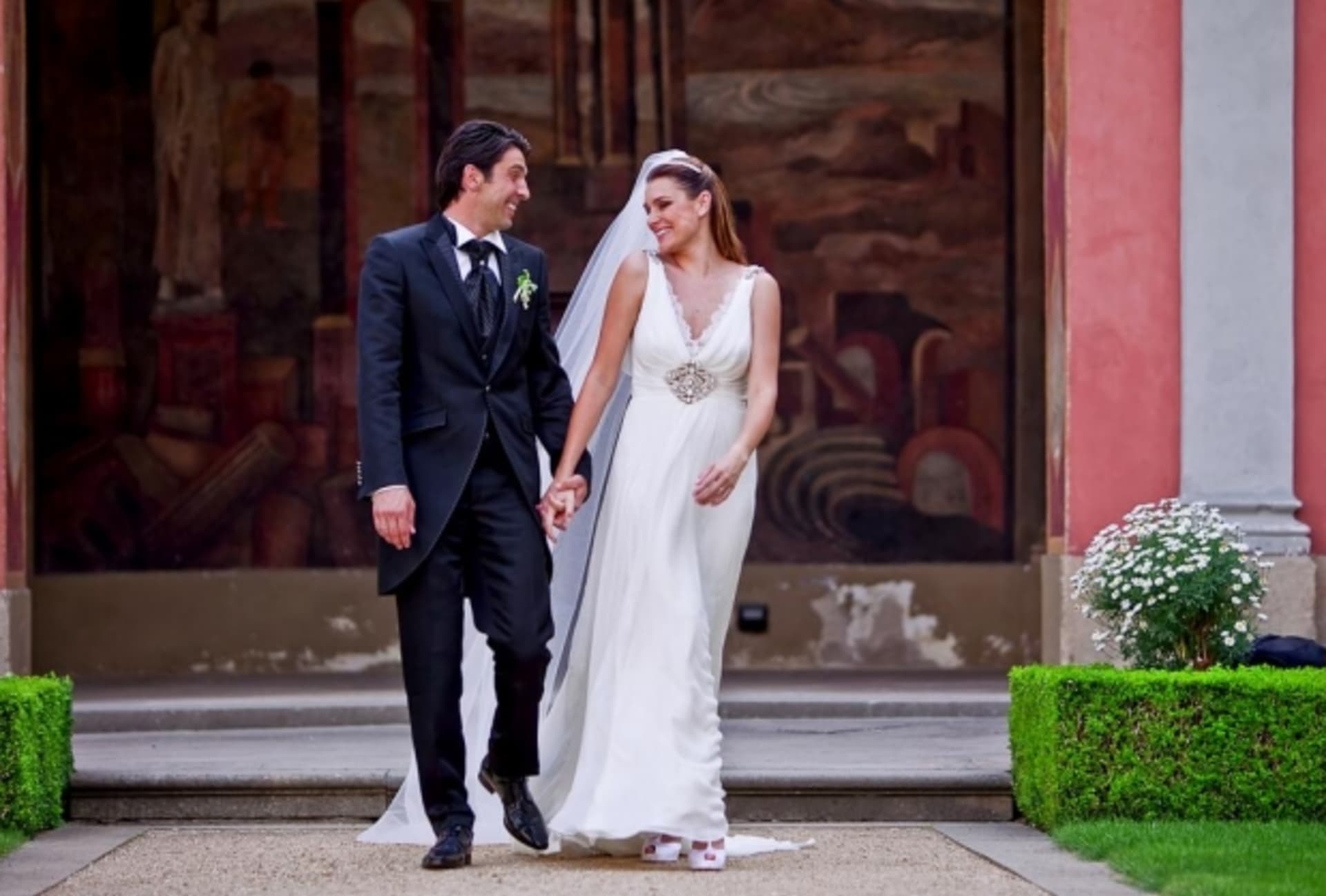 Alena Šeredová a Gianluigi Buffon při své svatbě