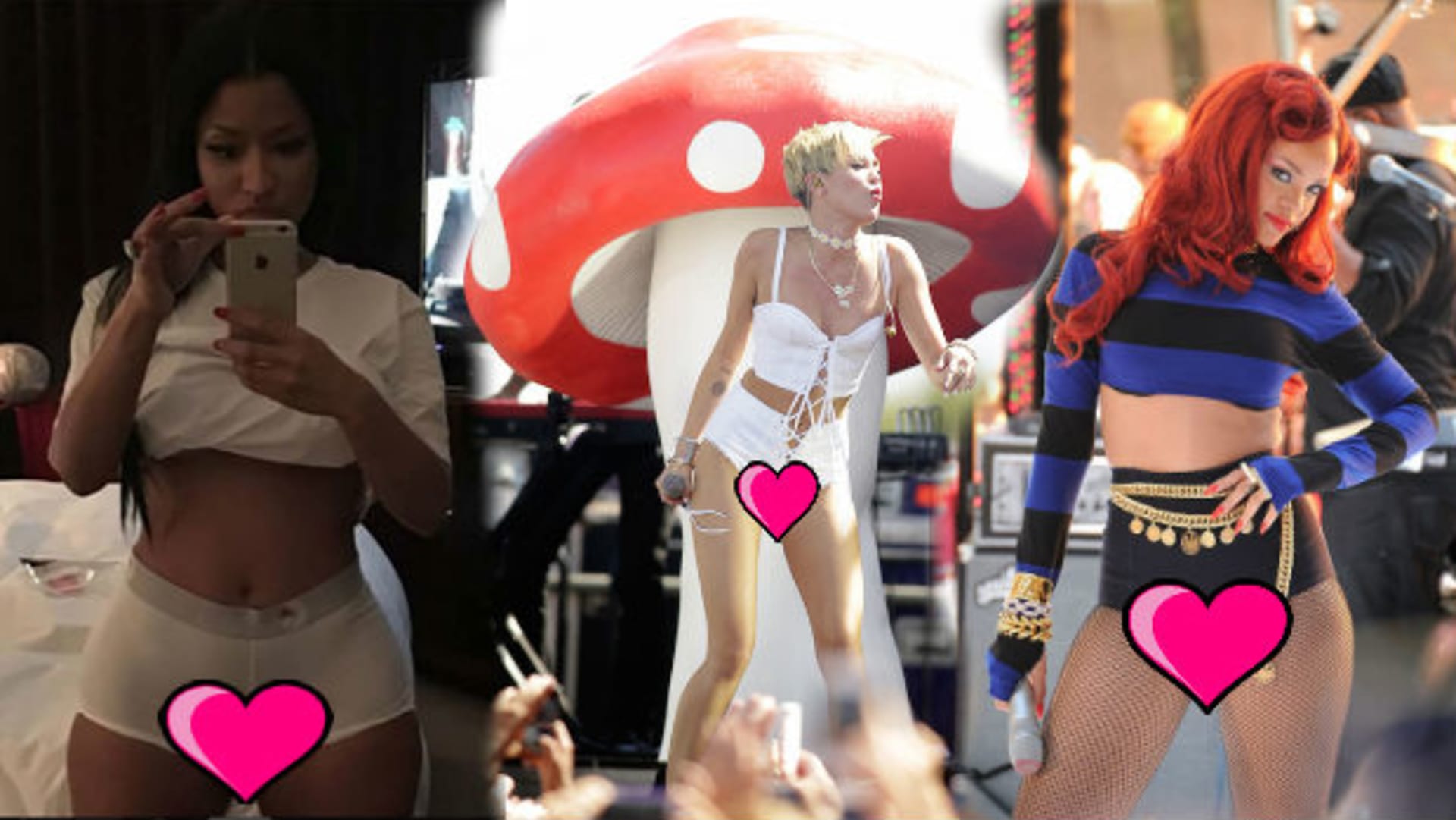 Nicki Minaj, Miley Cyrus i Rihanna patří mezi známé nestydy.