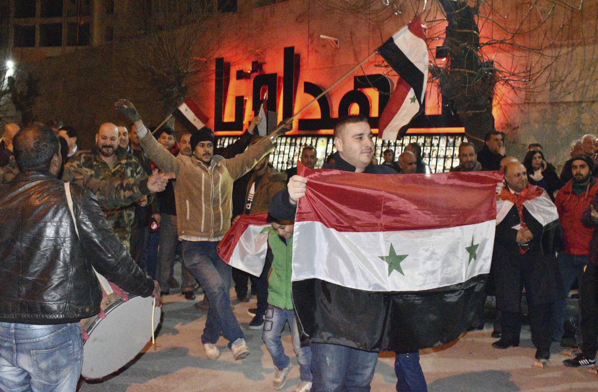 oslava osvobození částí regionu u Aleppa