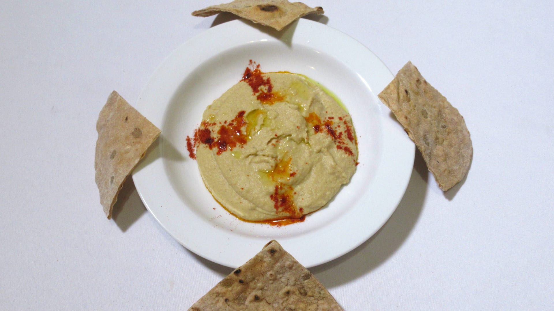 Hummus s indickými plackami