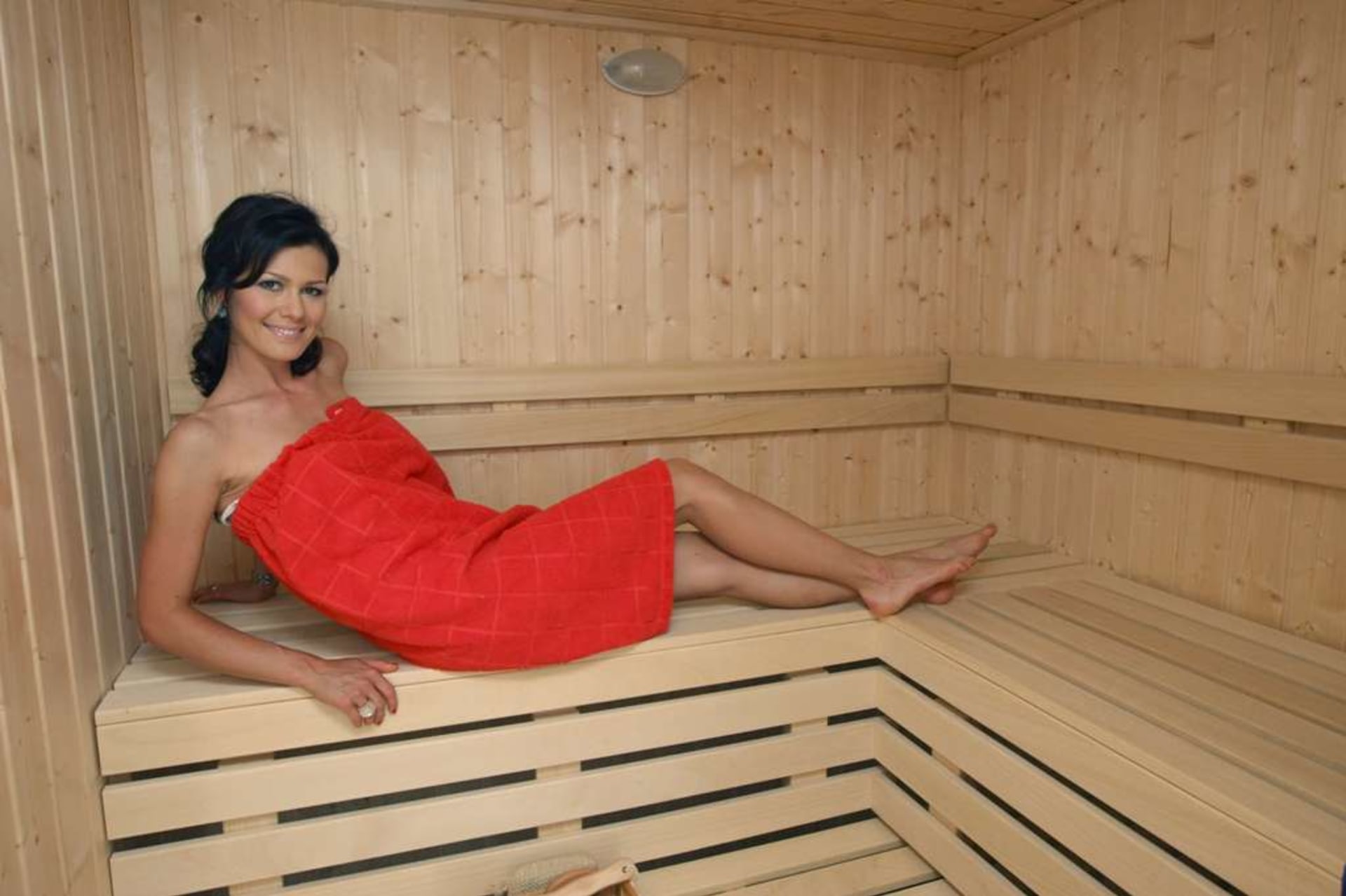 Sauna, kde Jana relaxovala