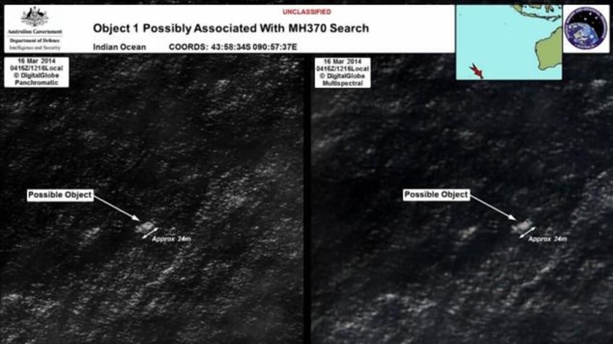 Satelitní snímek z místa neznámého nálezu