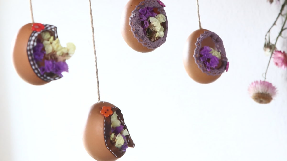 Vaječné skořápky využijete pro výrobu dekorace