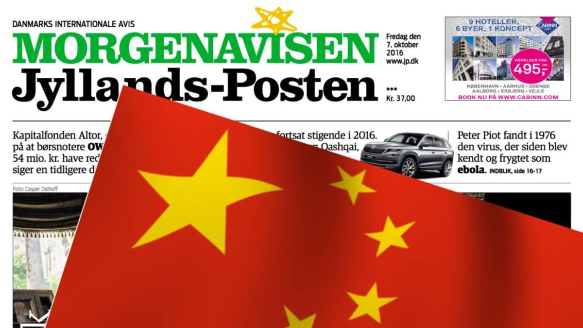 čínská vlajka a Jyllands-Posten