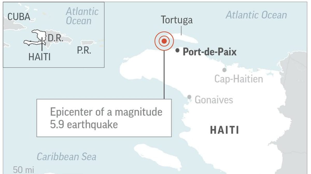 Epicentrum zemětřesení u Haiti