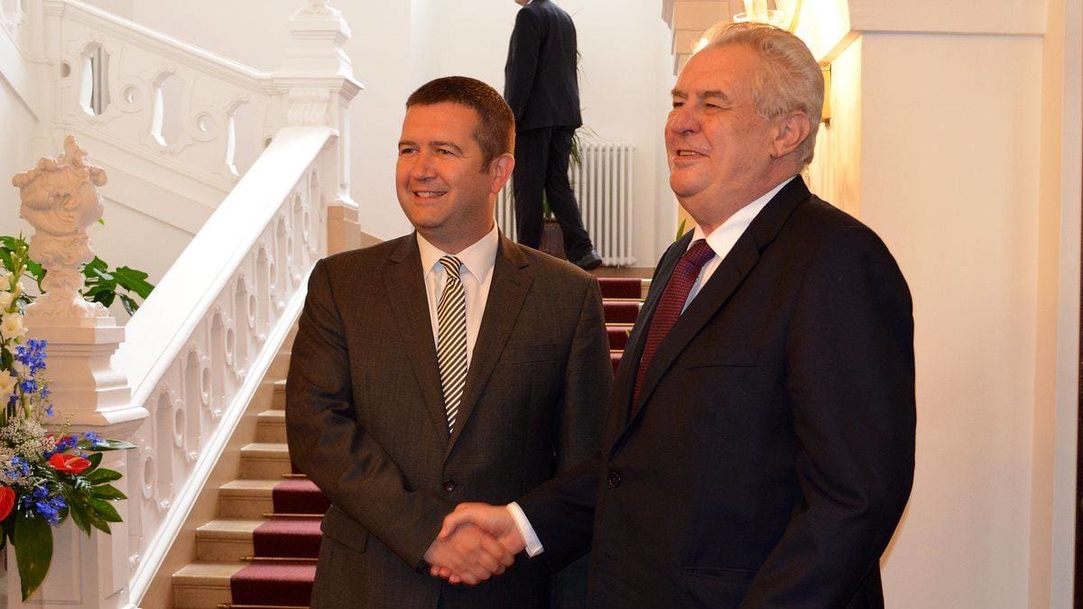Prezident Miloš Zeman a předseda ČSSD Jan Hamáček