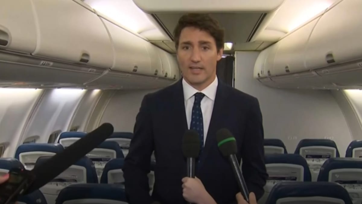 Kanadský premiér Justin Trudeau před novináři