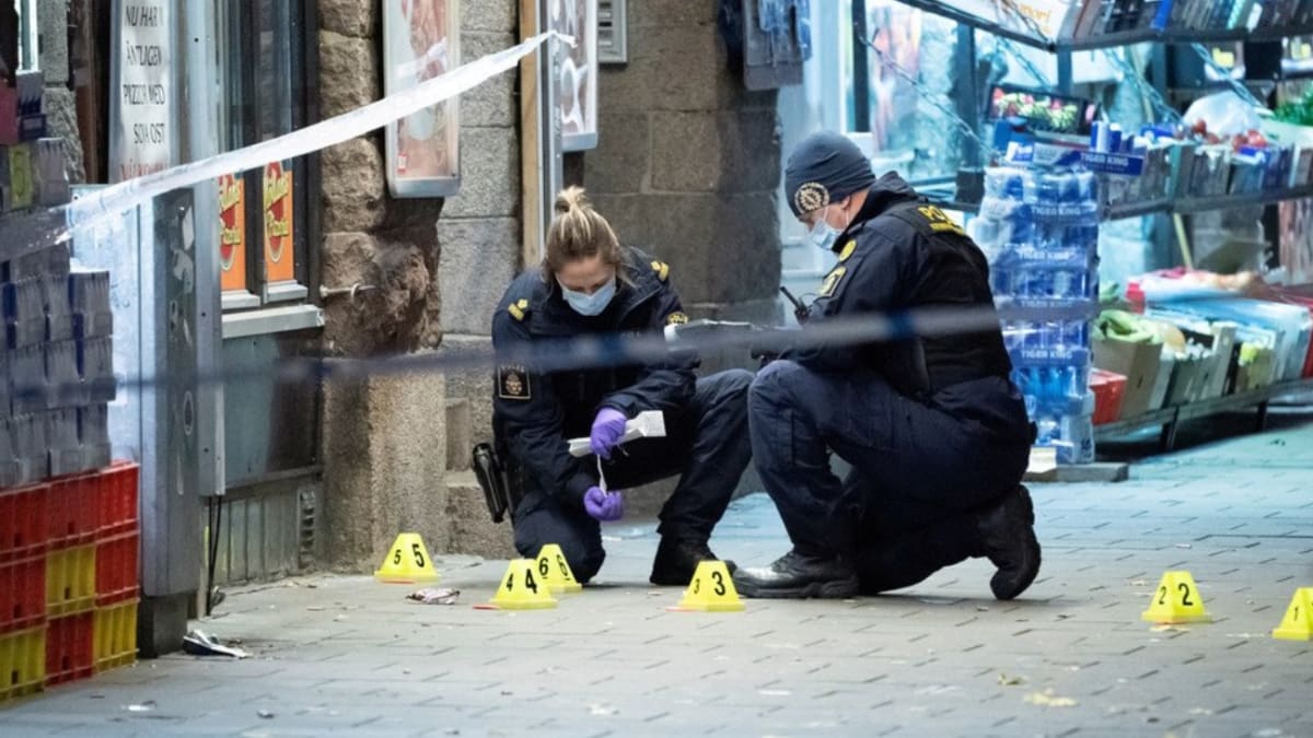 Švédská policie na místě činu