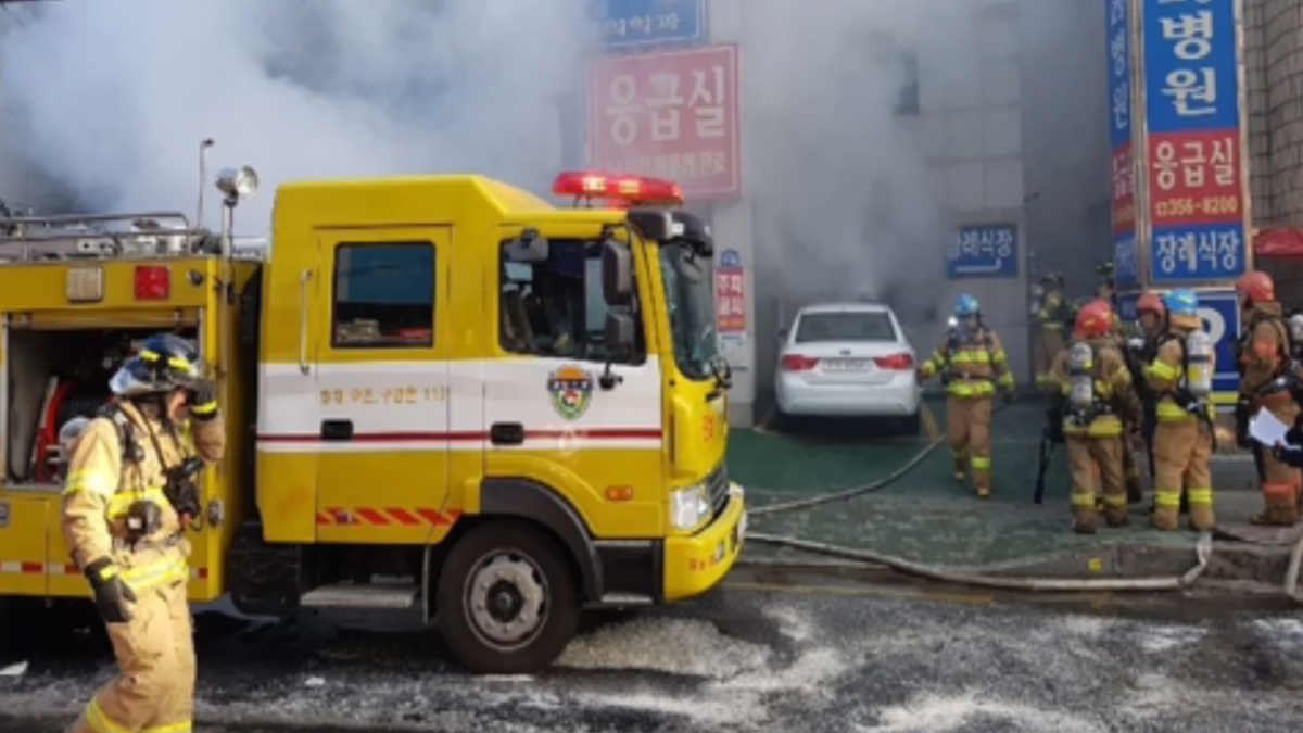 požár nemocnice v Jižní Koreji