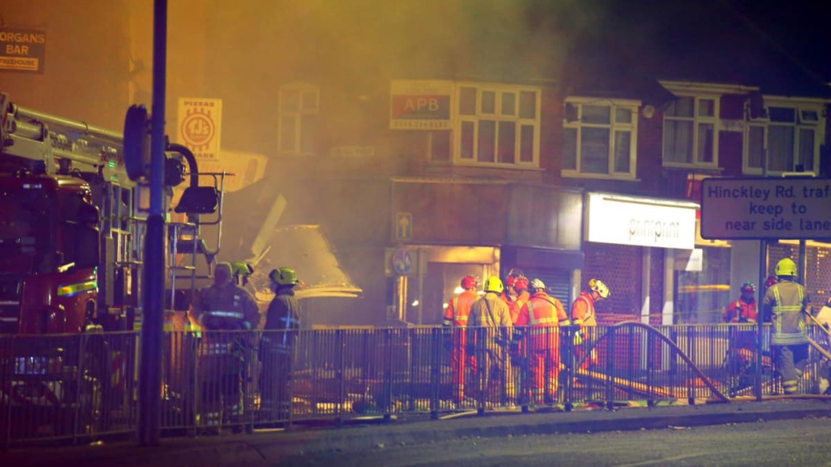 Exploze v obchodu v anglickém Leicesteru