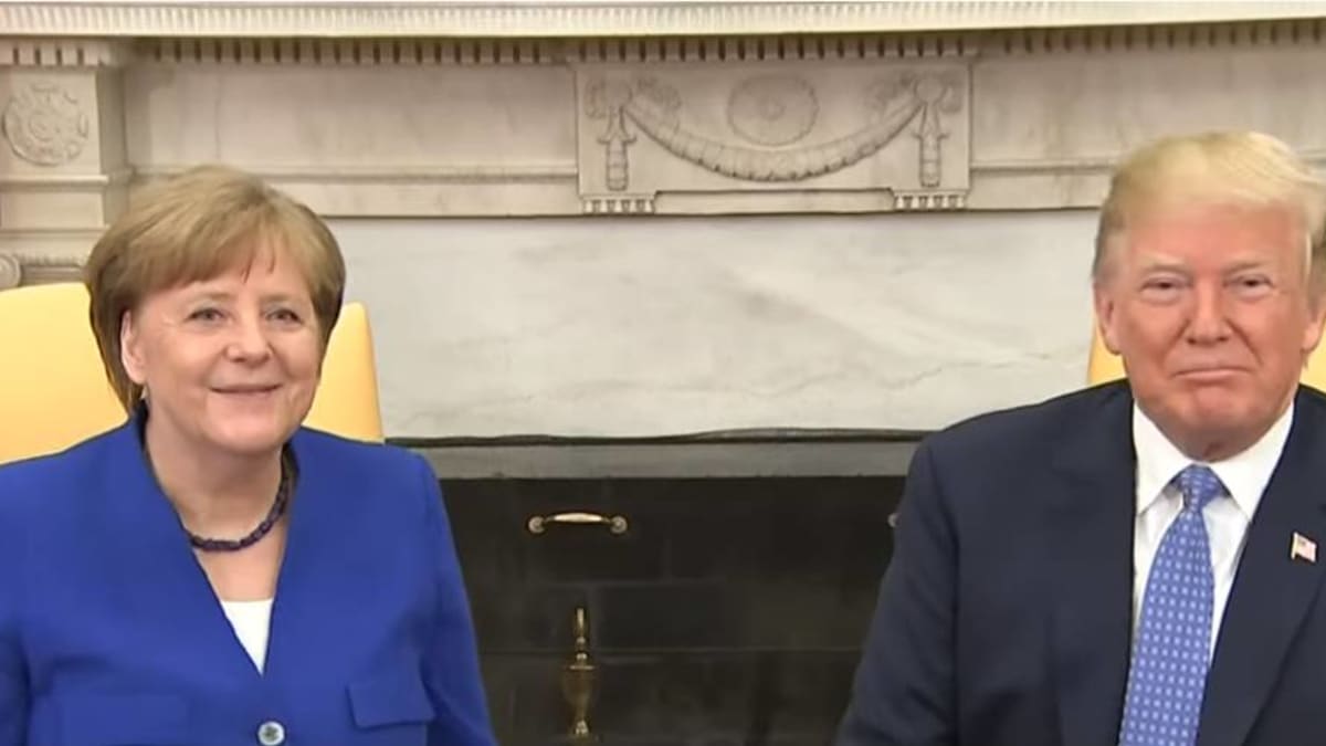 Trump a Merkelová ve Washingtonu