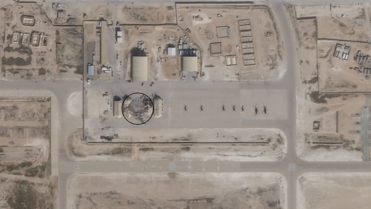 bombardovaný cíl us-základny v Iráku