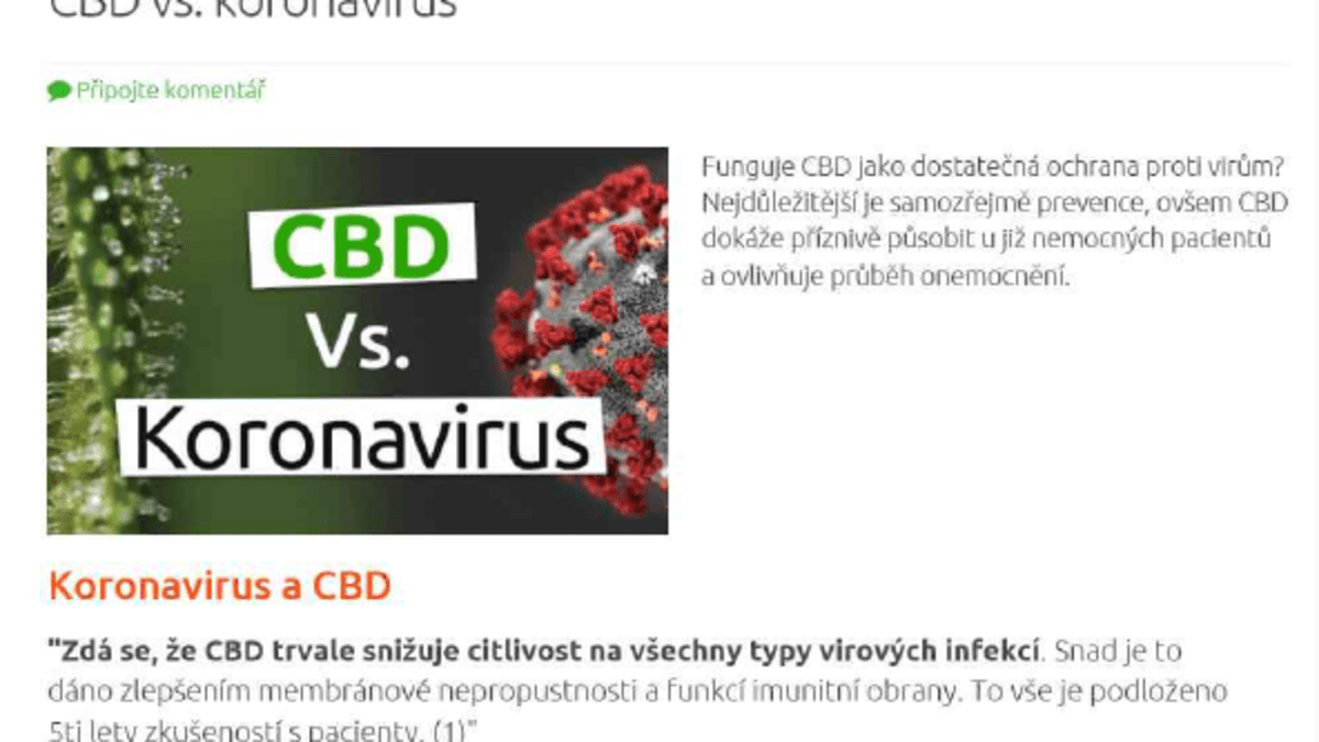 Koronavirus a CBD