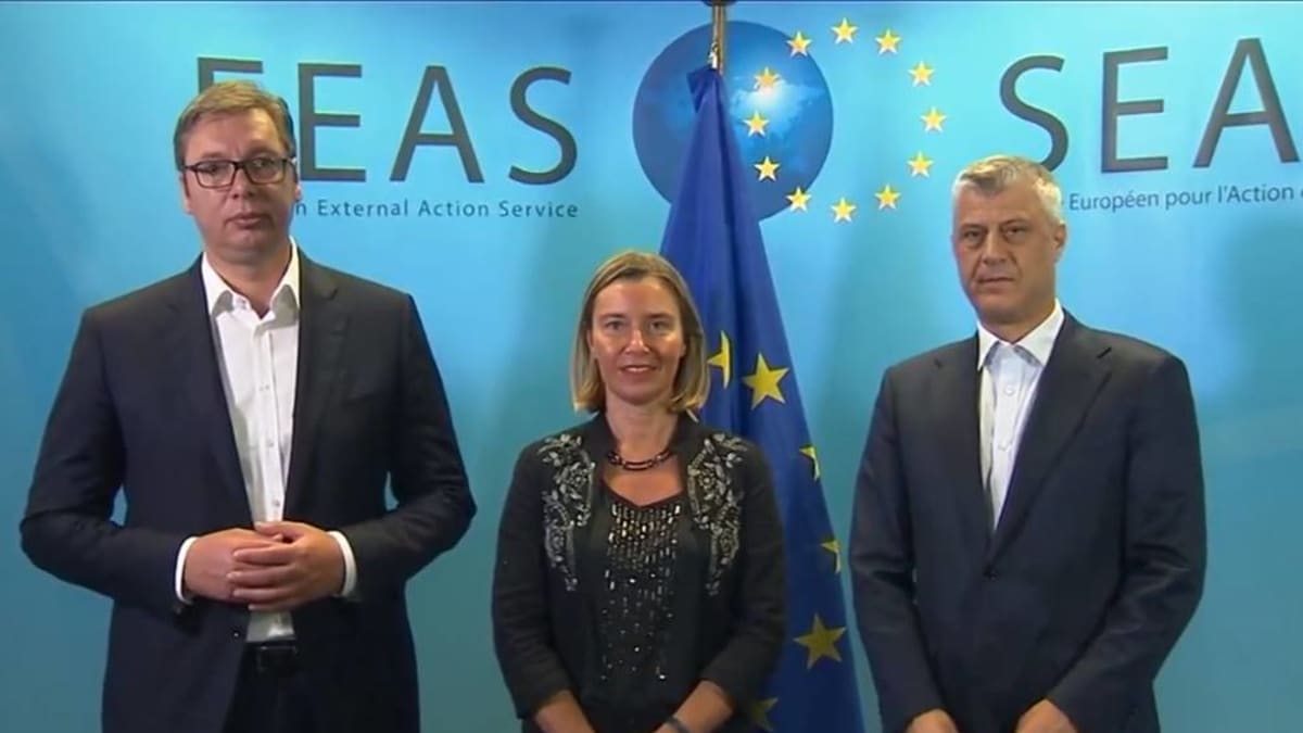 Prezidenti Srbska, Kosova a Federica Mogheriniová