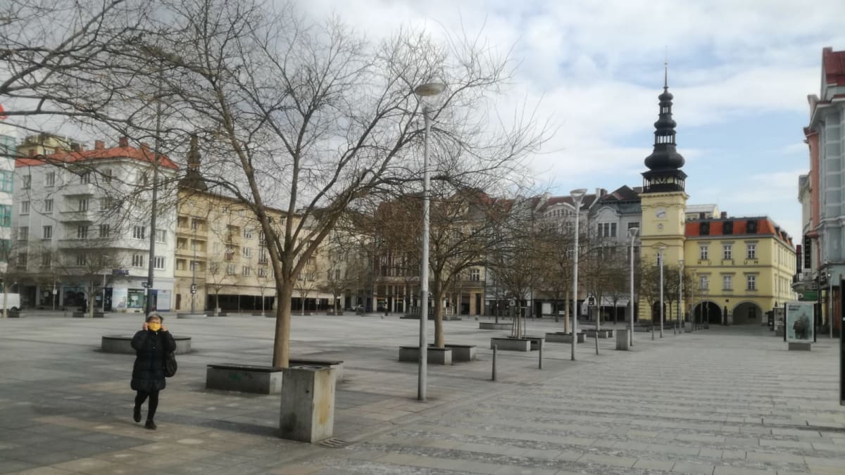 Prázdné náměstí v Ostravě