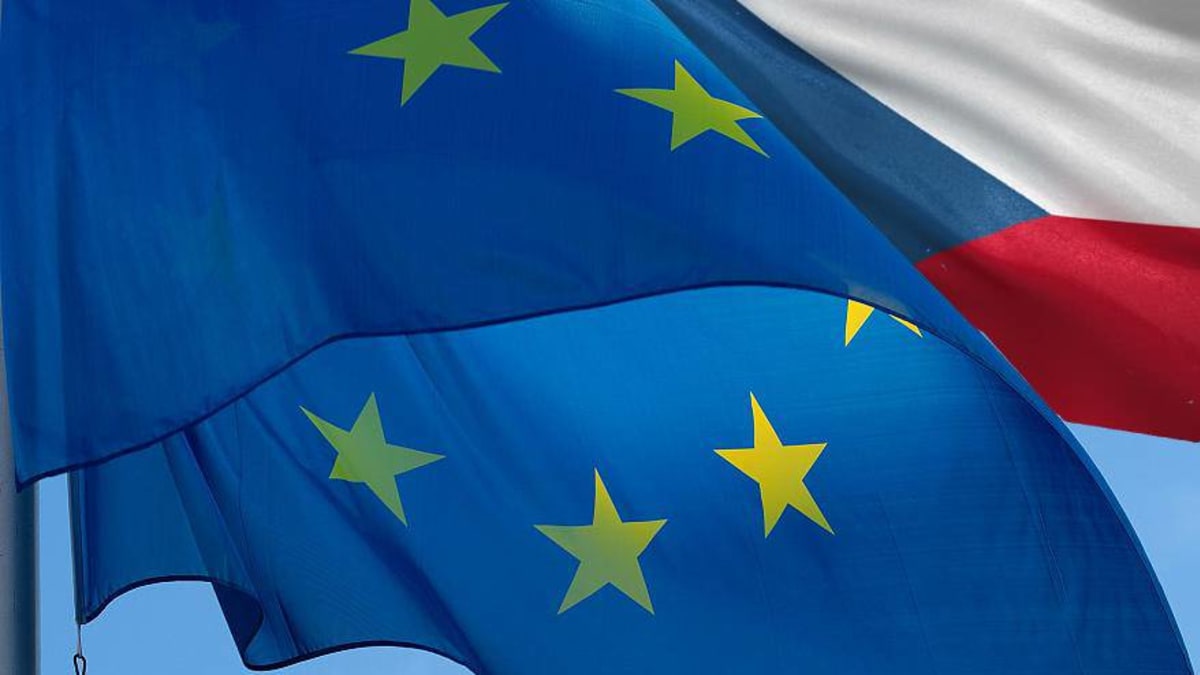 ČR a EU vlajky ilustrace