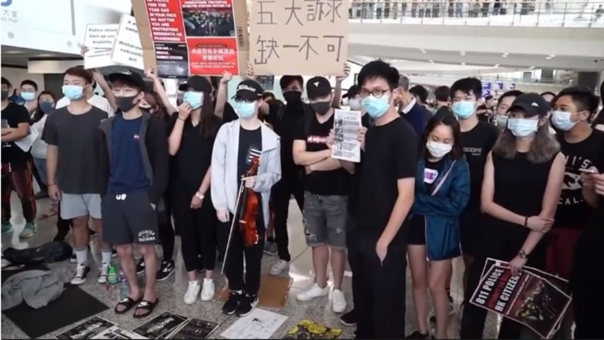 hongkongští demonstranti