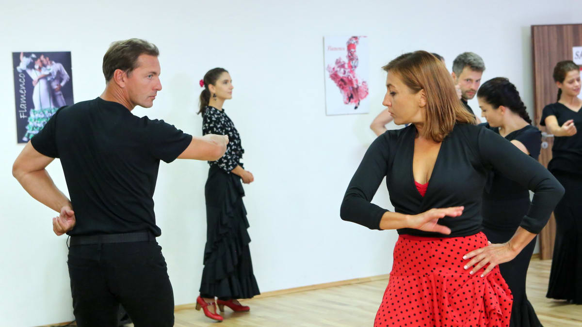 Anna a Tomáš při flamencu