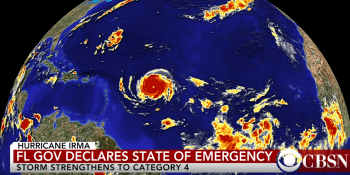 Hurikán Irma se blíží ke karibským ostrovům a nabývá na síle