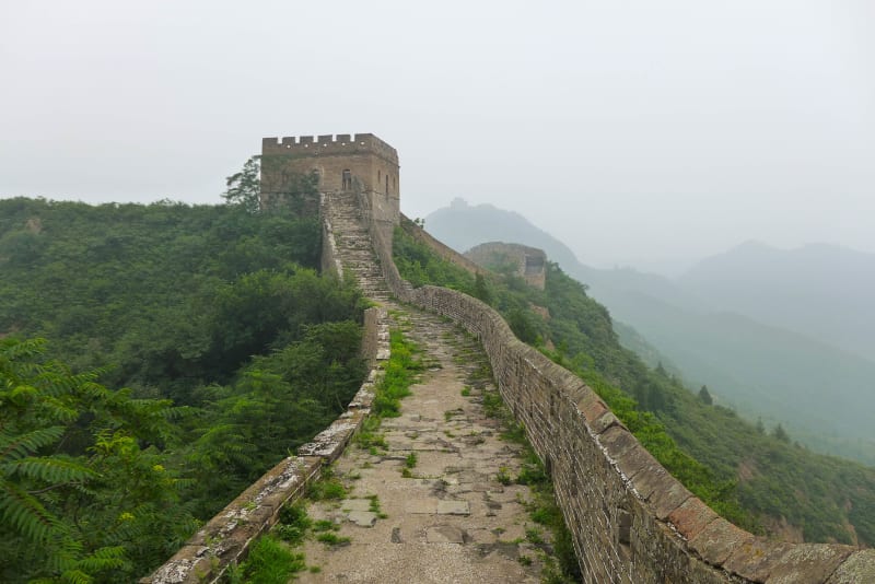 Místy je Velká čínská zeď ve velmi dobrém stavu