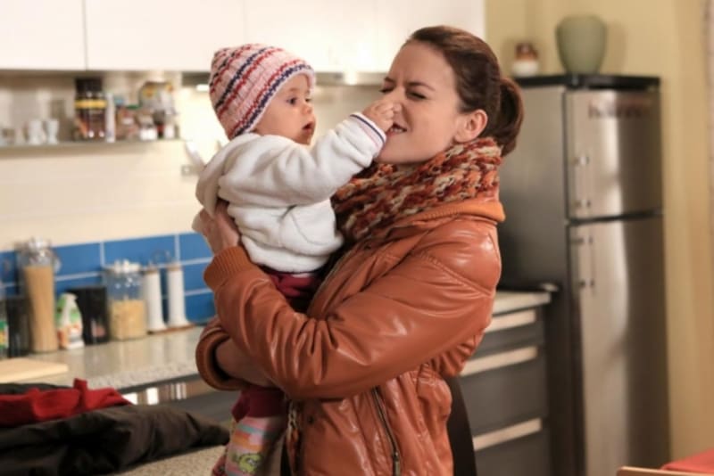 Herečka Andrea Kerestešová a její seriálové dítě