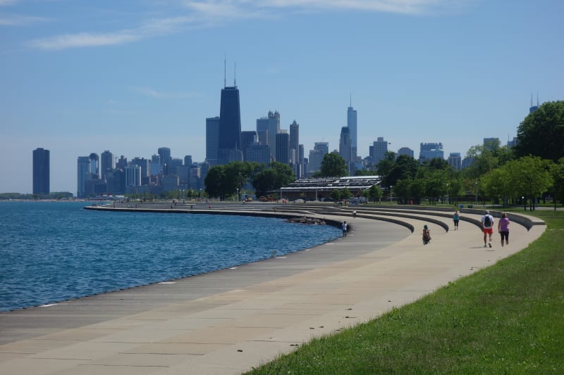 Chicago a jezero Michigan, USA