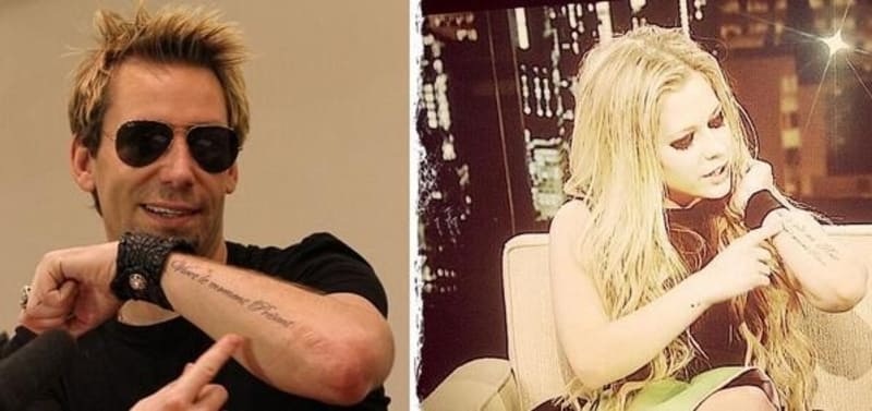 Avril i její manžel Chad mají podobná tetování